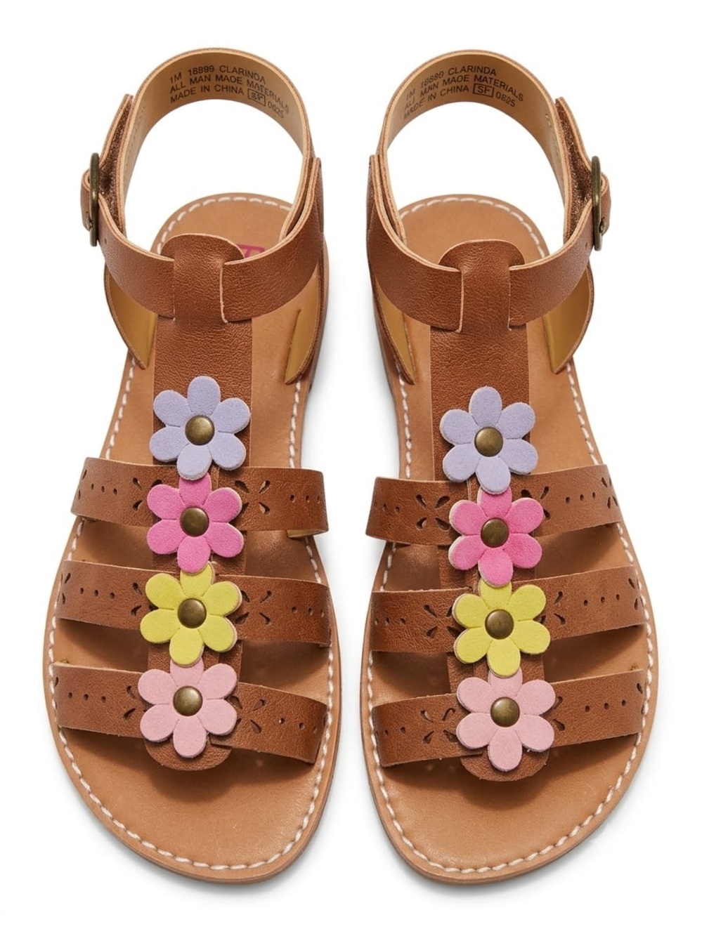 Rachel Shoes Kids Sandals with Colorful Flowers